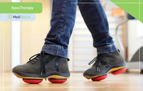 AposTherapy — інноваційна система реабілітації для зменшення болю та поліпшення ходи біомеханічне «розумне взуття» AposTherapy для зменшення навантаження на суглоби та відновлення ходи