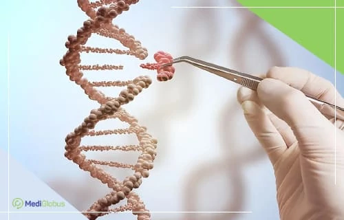 CRISPR редактирование генов — как технология позволяет точечно изменять ДНК для лечения заболеваний специалист с помощью пинцета изменяет участок спирали ДНК