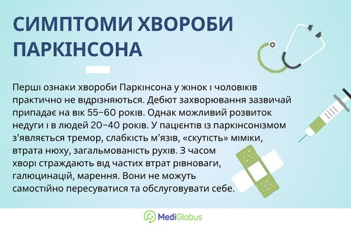 Інформація про симптоми хвороби Паркінсона